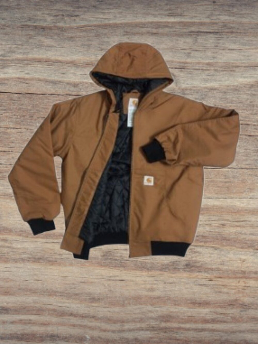 Carhartt Hooded Jacket Color Brown Mustard